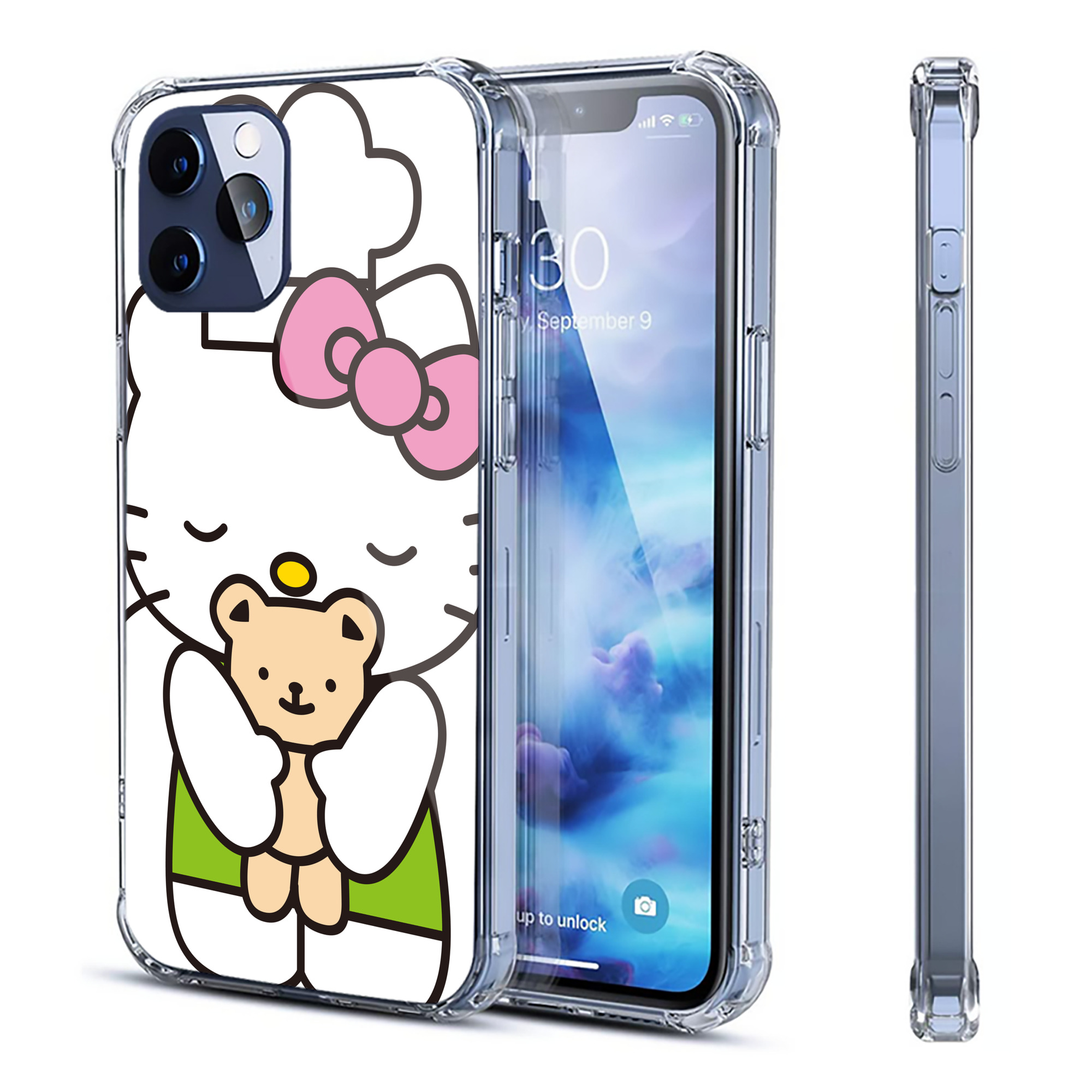 （画像用） Hello Kitty ハローキティ 【iPhone 12シリーズ対応】透明スマホケース（クリアソフトケース）